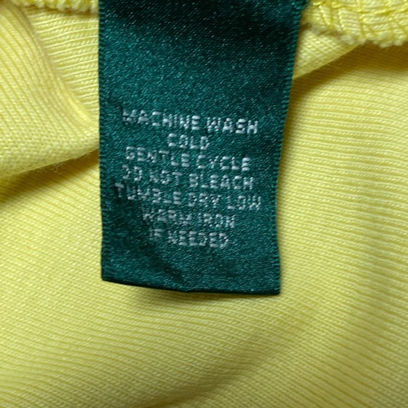 LAUREN RALPH LAUREN RIBBED COTTON SHORT SLEEVE TEE. SIZE PETITE SMALL. YELLOW. - Picture 8 of 8